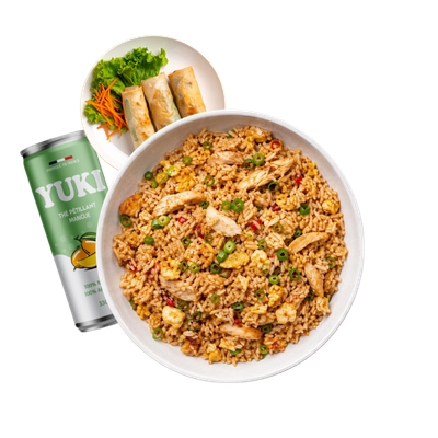 Riz sauté au poulet + Boisson + Side